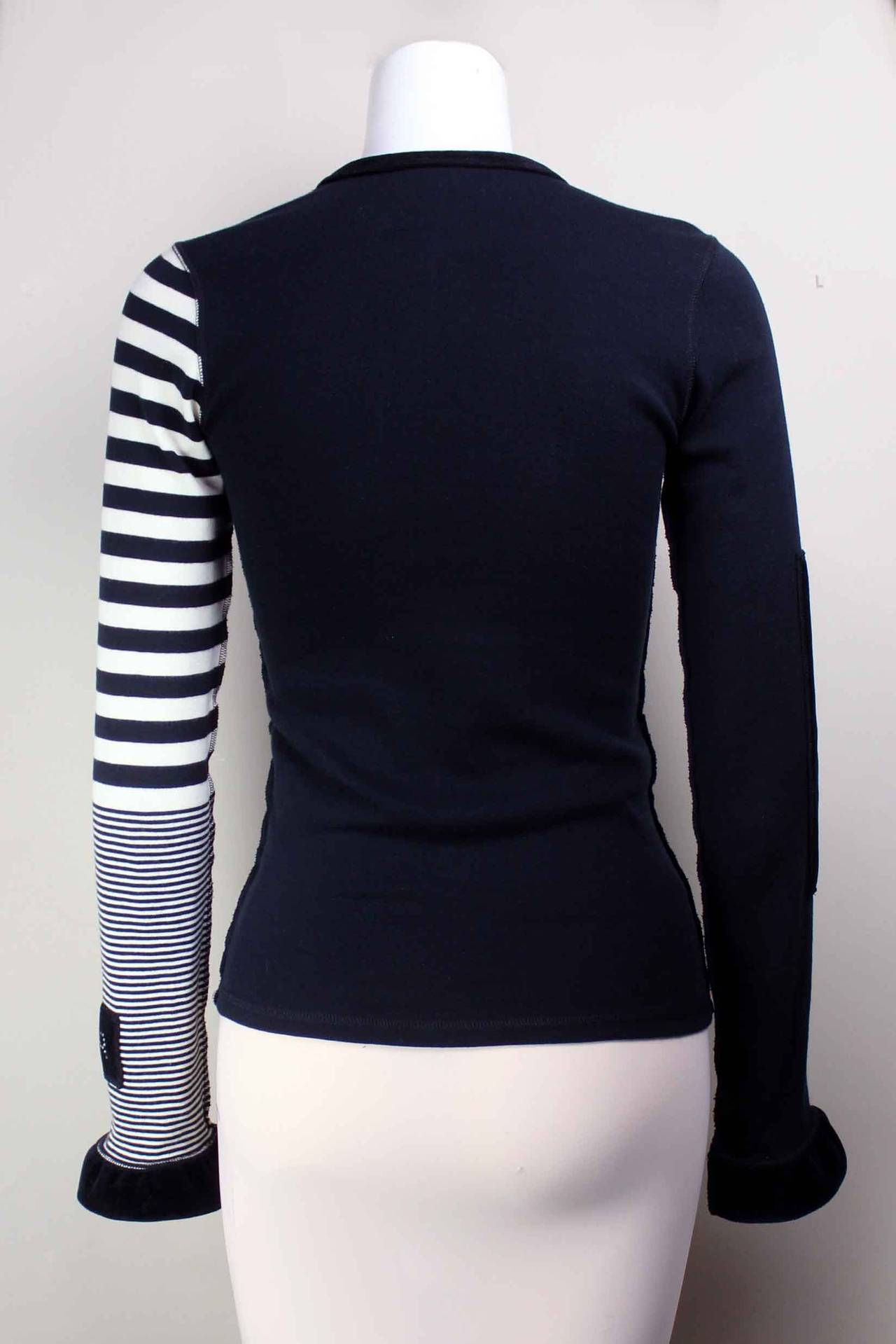 Sonia Rykiel Novelty Patchwork Knit Top In Excellent Condition In New York, NY