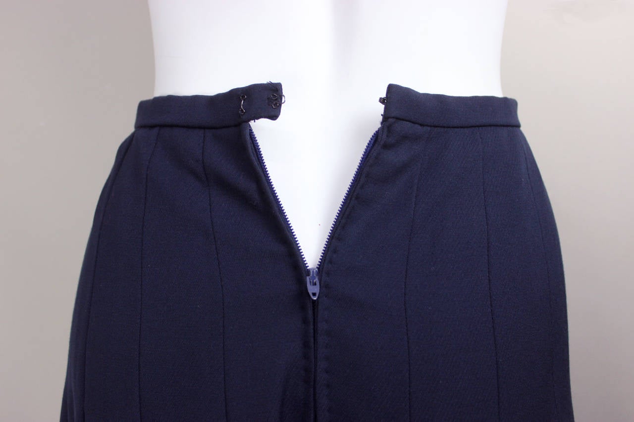 Women's 1980s Pleated Navy Chloe Skirt