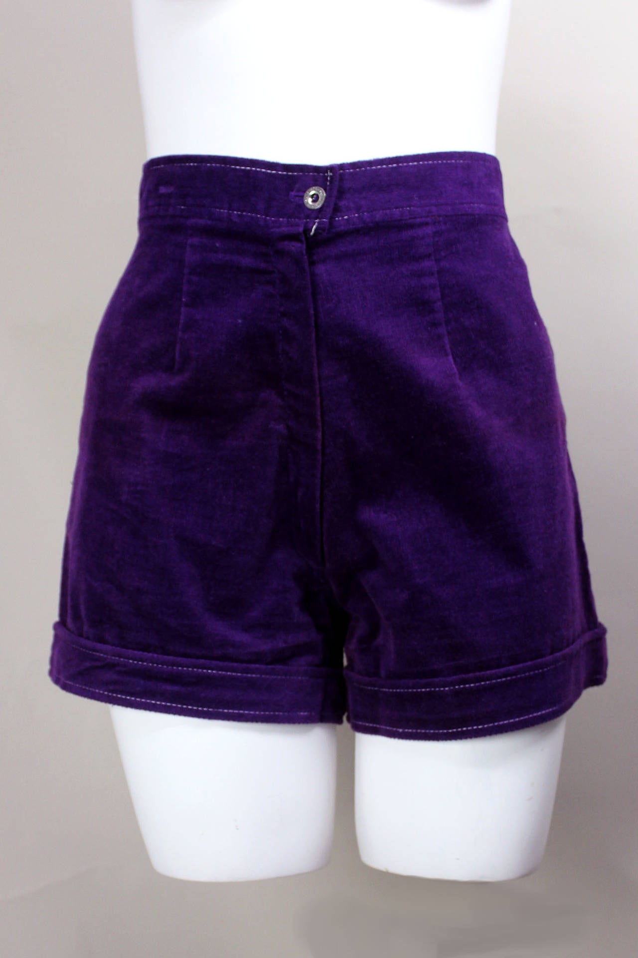 1970s Purple Hot Pant and Cropped Jacket Set 1