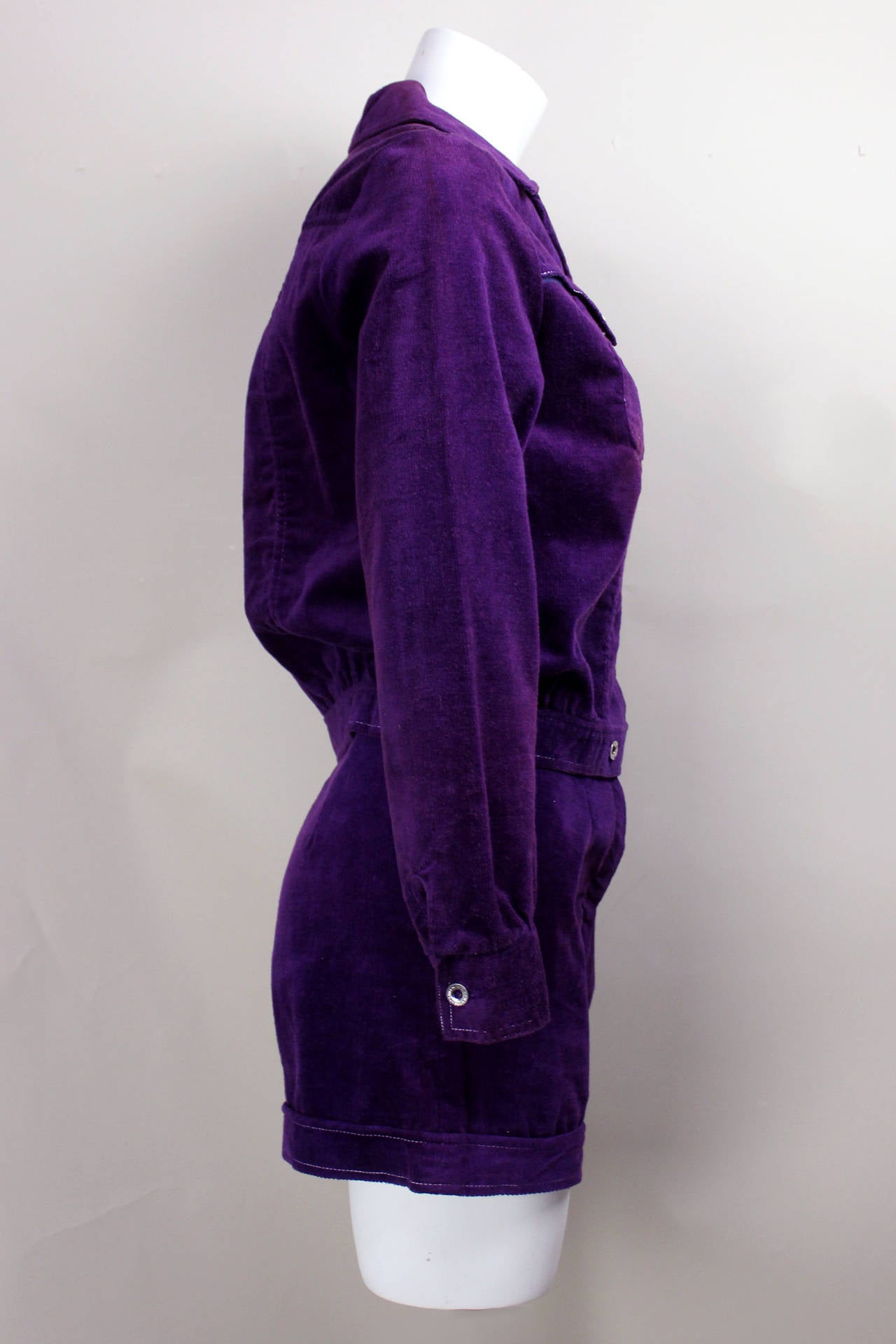 1970s Purple Hot Pant and Cropped Jacket Set In Excellent Condition In New York, NY