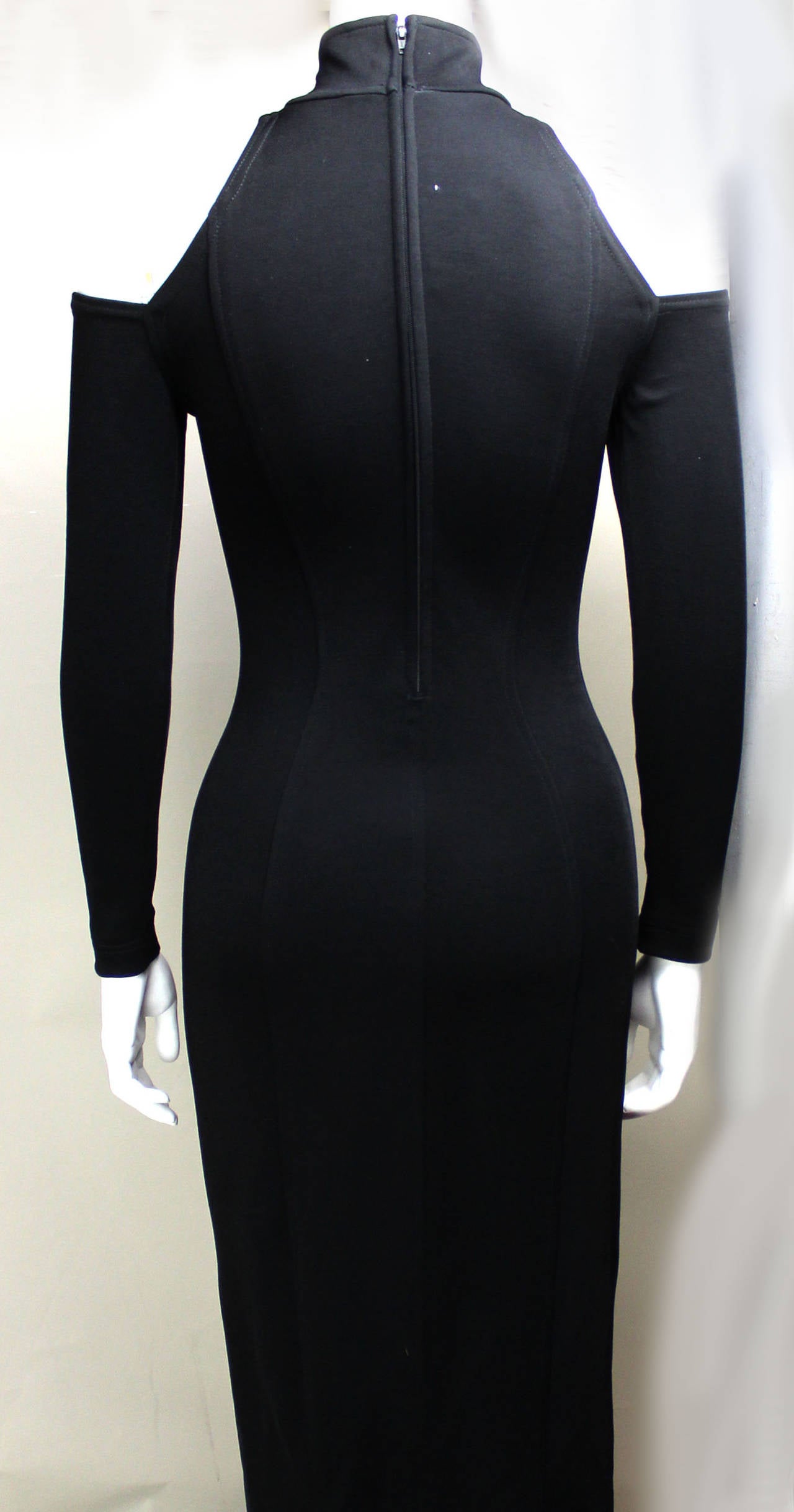 1980s Lillie Rubin Slinky Black Evening Dress In Excellent Condition In New York, NY