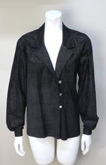 1980s Adri Silver and Black Suede Jacket