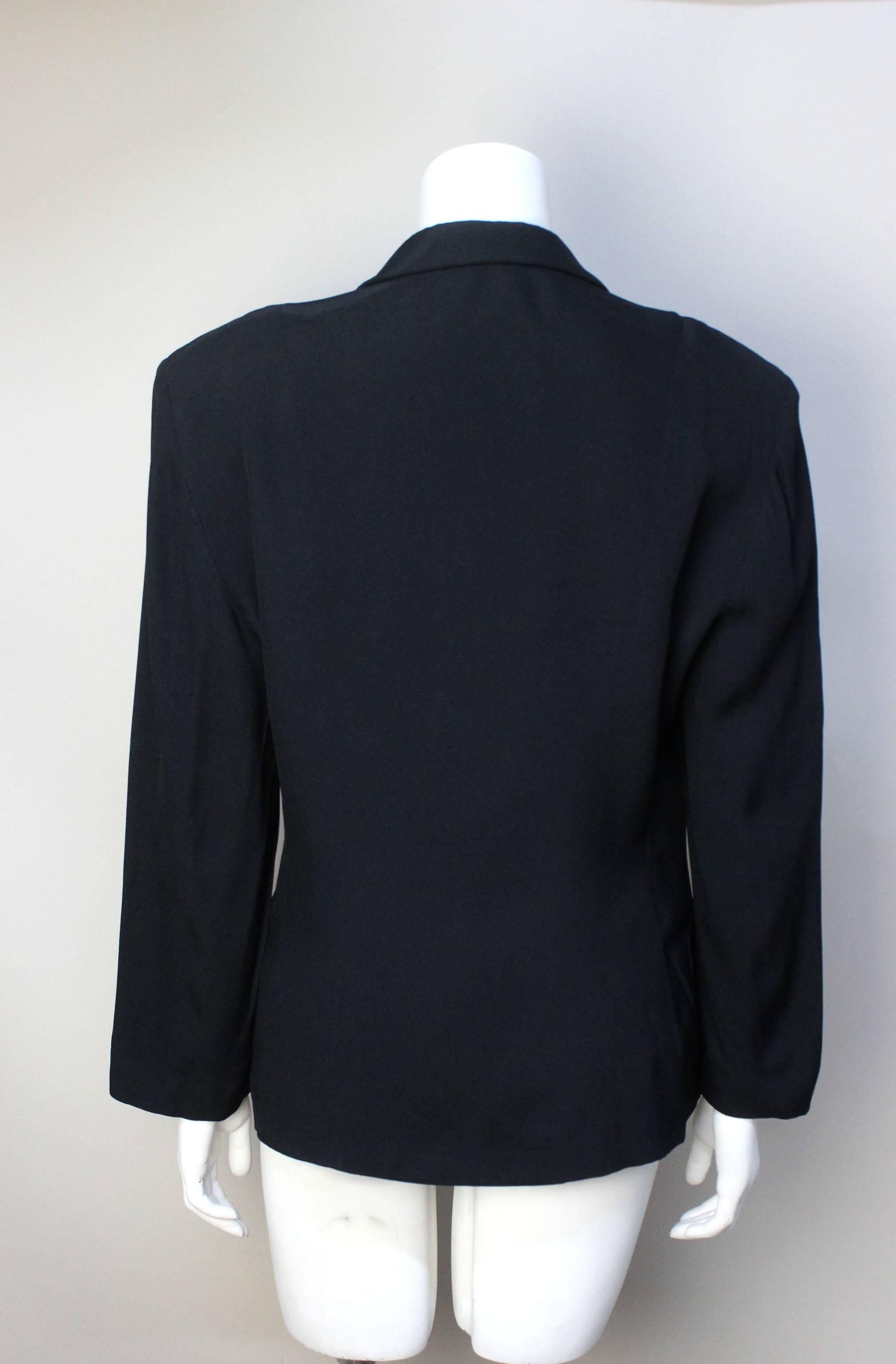Moschino Black Blazer 1991 Spring Collection In Excellent Condition In New York, NY