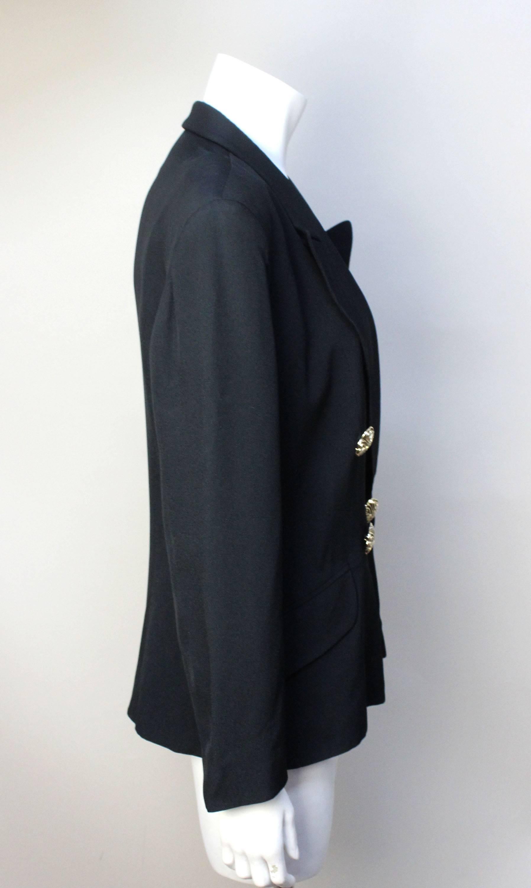 Women's Moschino Black Blazer 1991 Spring Collection