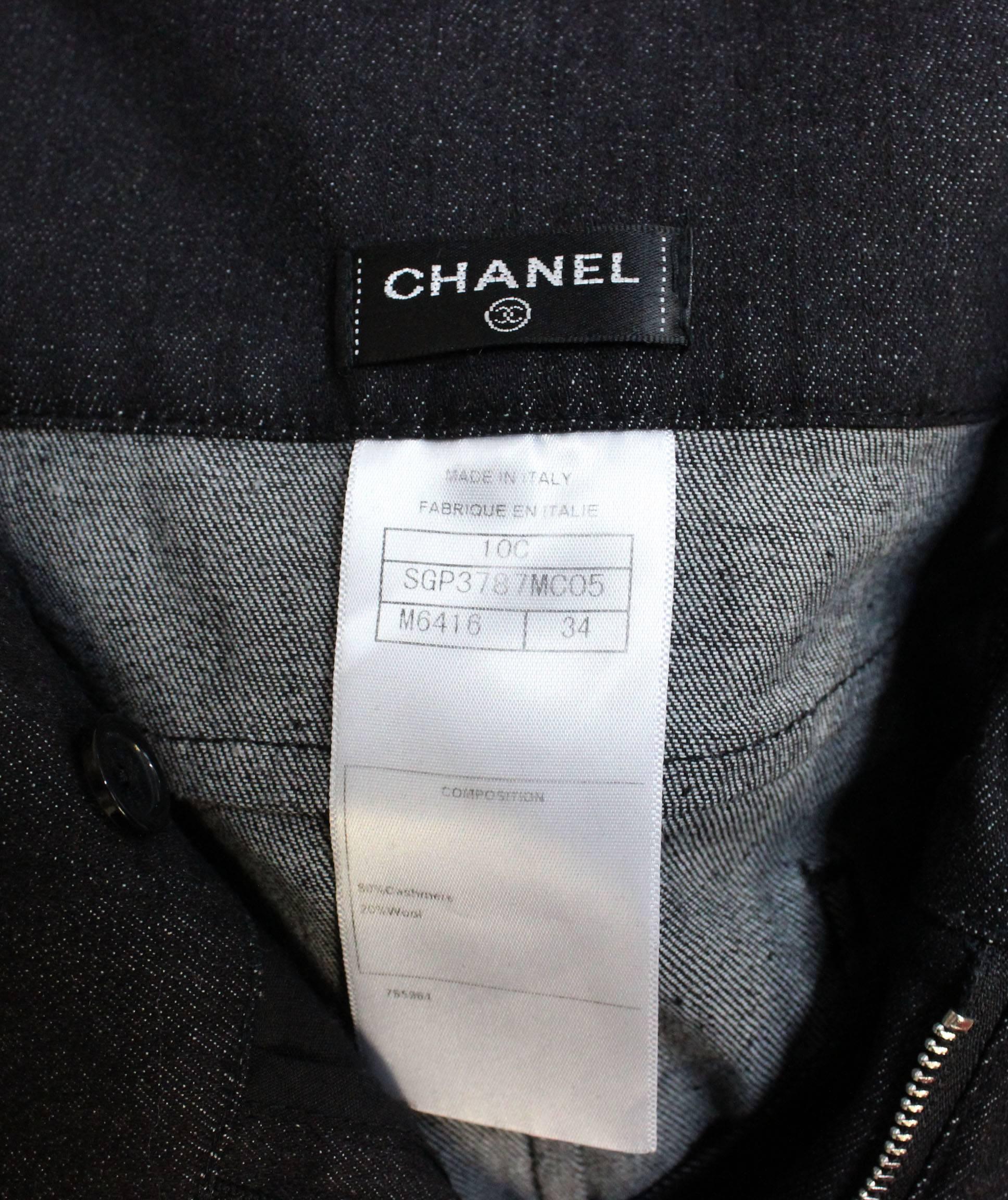 Chanel Denim Jean with Cashmere Knit Waist For Sale 1