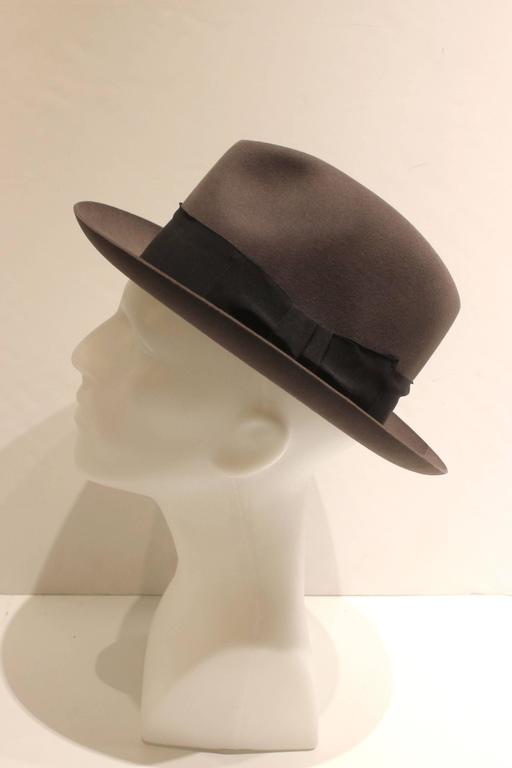 Vintage Brooks Brothers Grey Fedora with Original Hat Box
