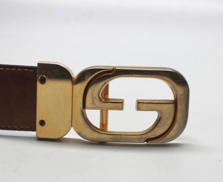 1970s Gucci Reversible Brown Belt at 1stDibs | brixton belt display picture 1