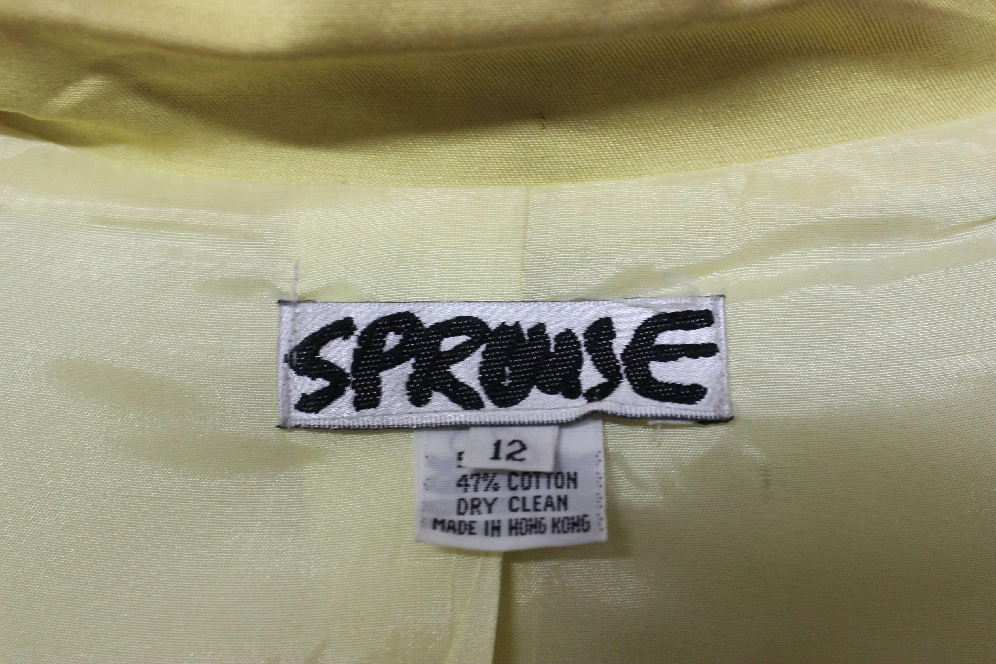 Green Stephen Sprouse Lemon Yellow Womens Blazer For Sale