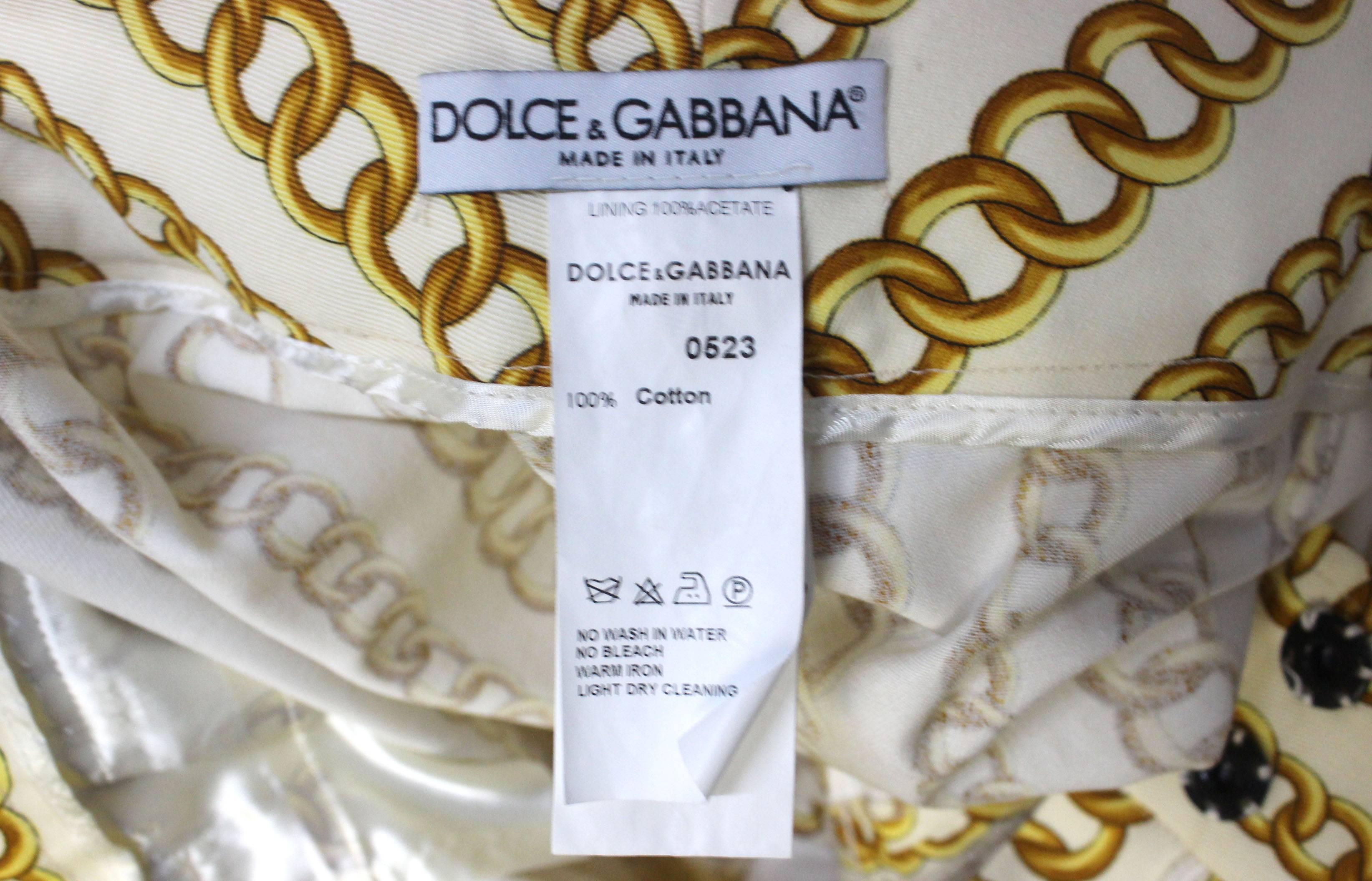 Dolce and Gabbana Gold Chain Print Pants 5