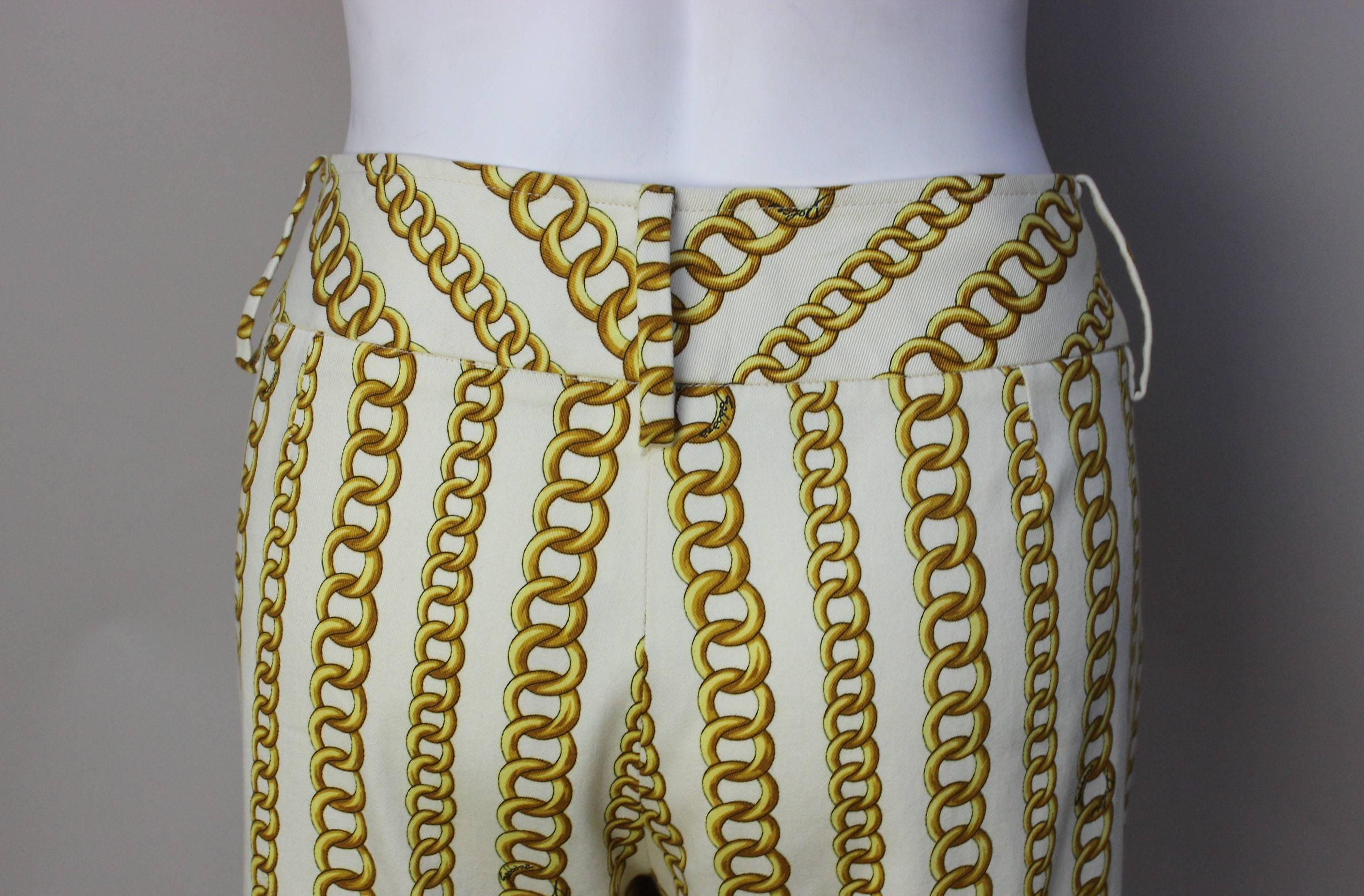 Dolce and Gabbana Gold Chain Print Pants 2
