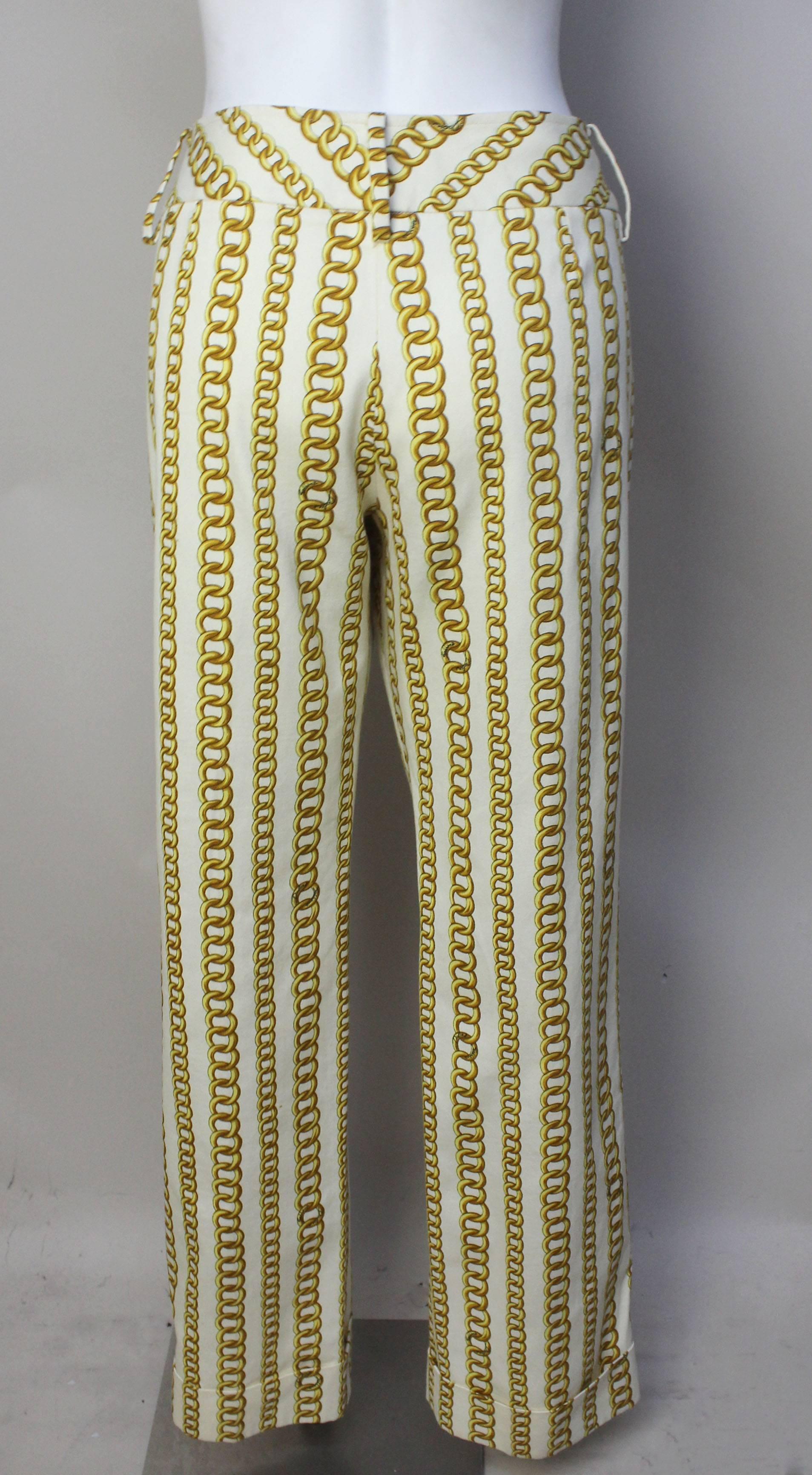 Women's or Men's Dolce and Gabbana Gold Chain Print Pants