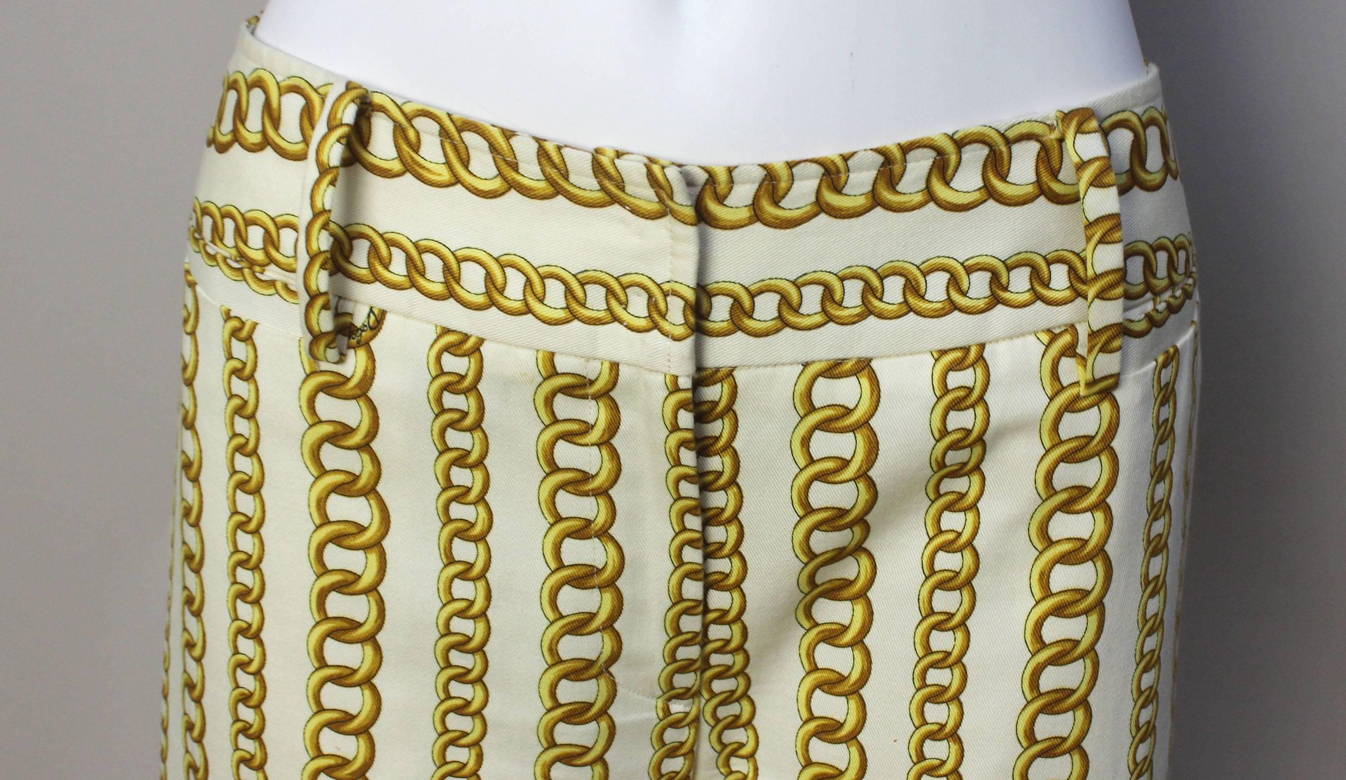 Dolce and Gabbana Gold Chain Print Pants 1