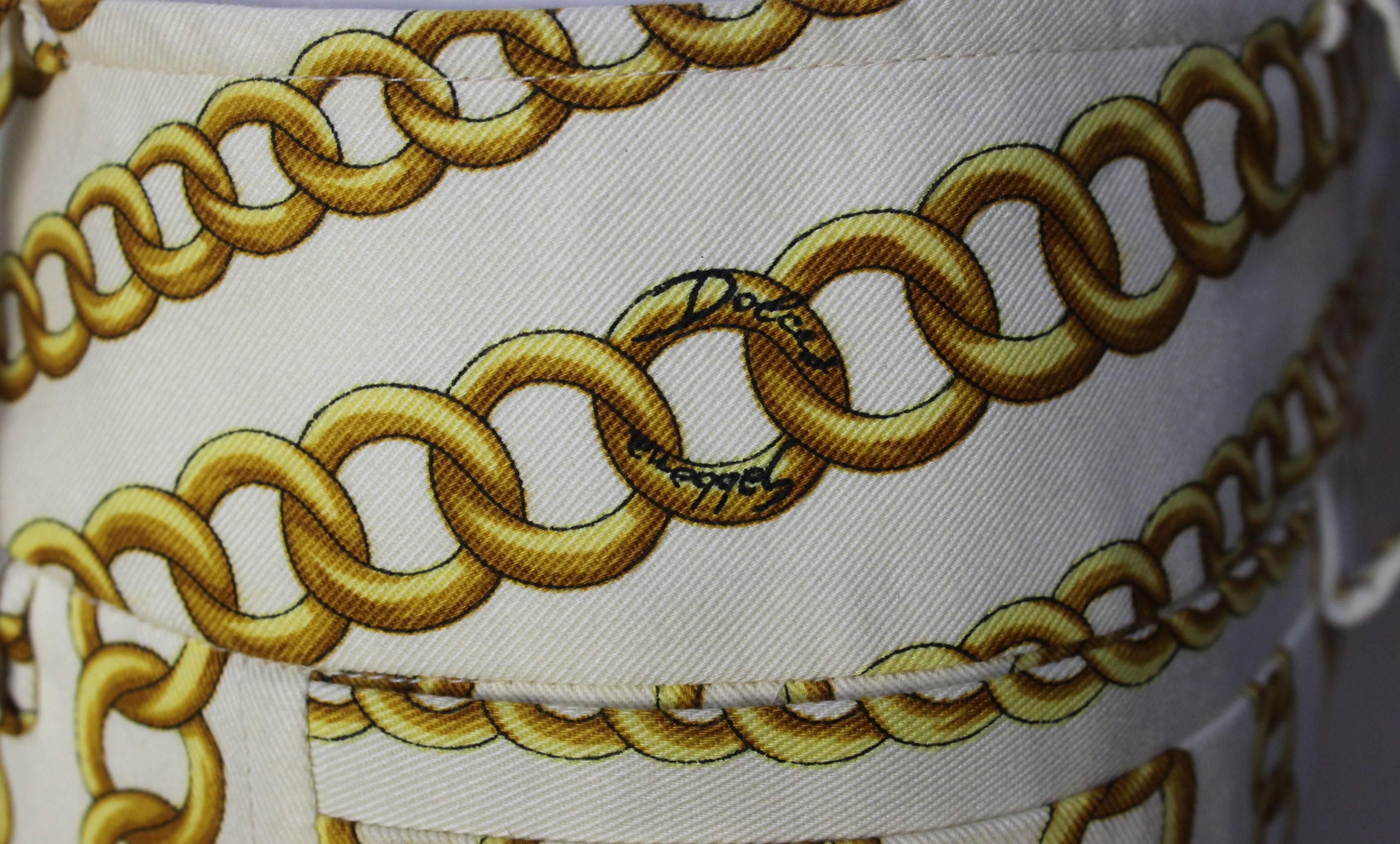 Dolce and Gabbana Gold Chain Print Pants 4