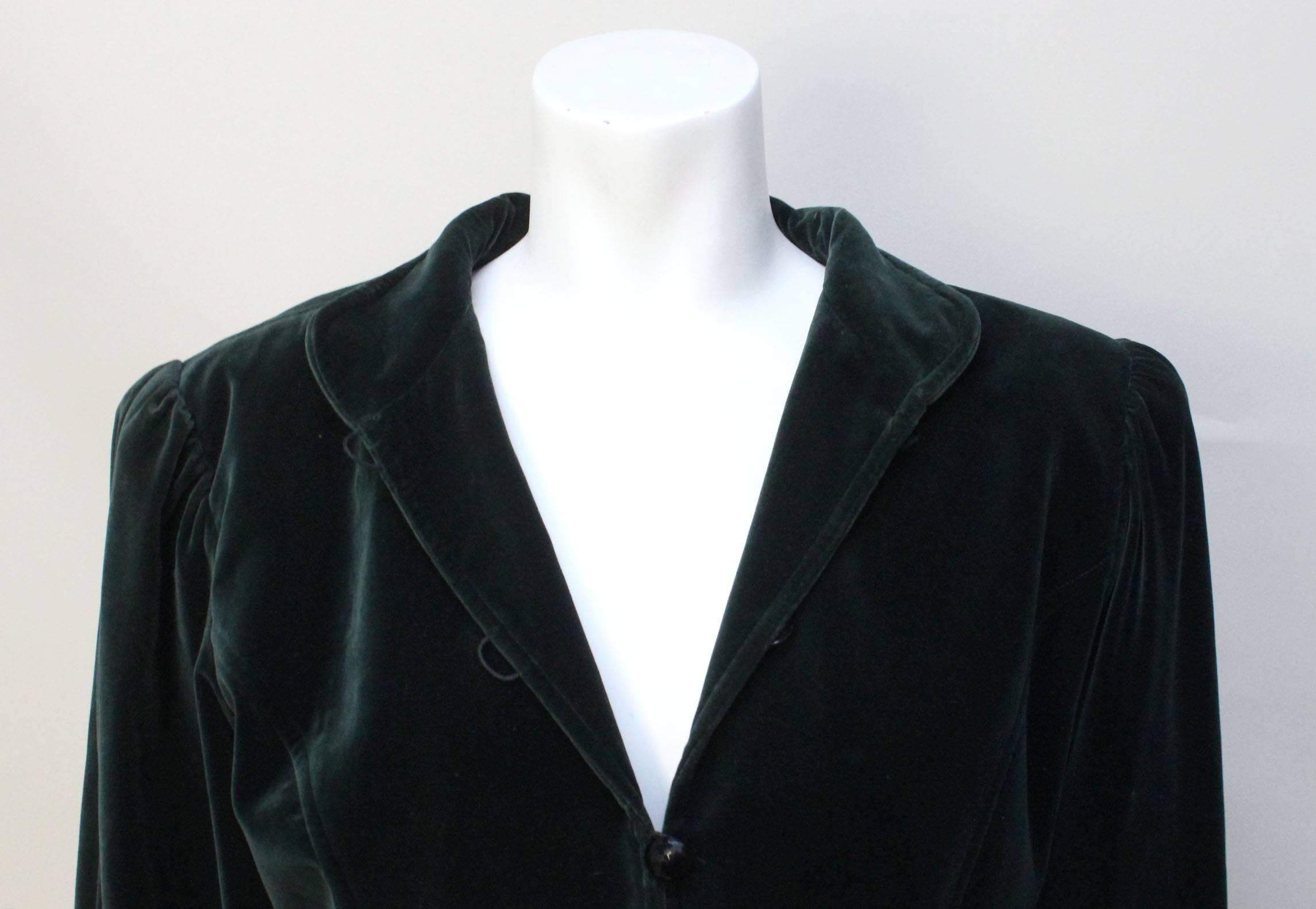 Vintage Yves Saint Laurent Tyrolean Inspired Croped Velvet Jacket 1
