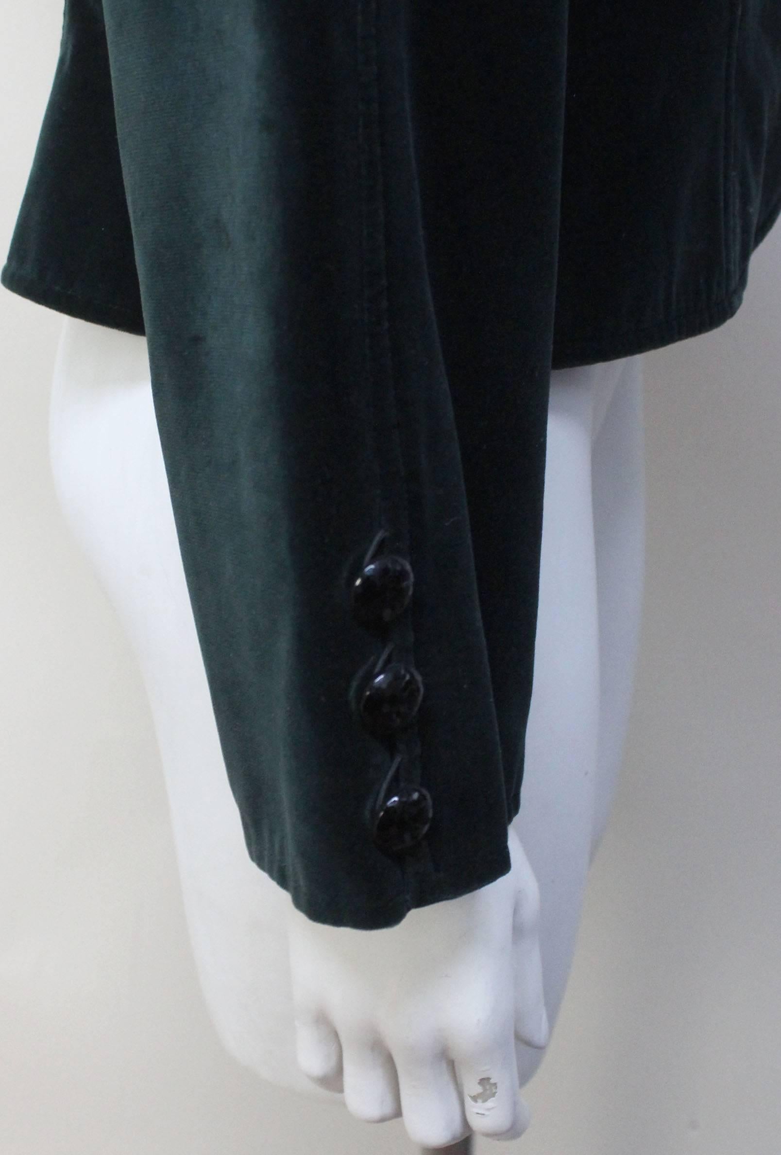Vintage Yves Saint Laurent Tyrolean Inspired Croped Velvet Jacket 2