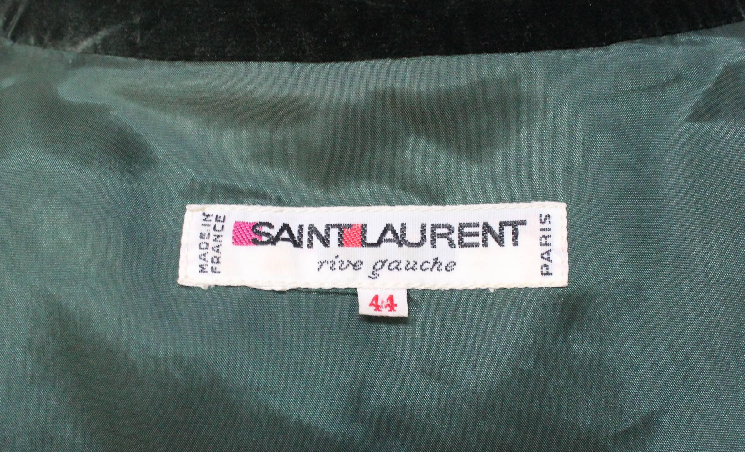 Vintage Yves Saint Laurent Tyrolean Inspired Croped Velvet Jacket 3