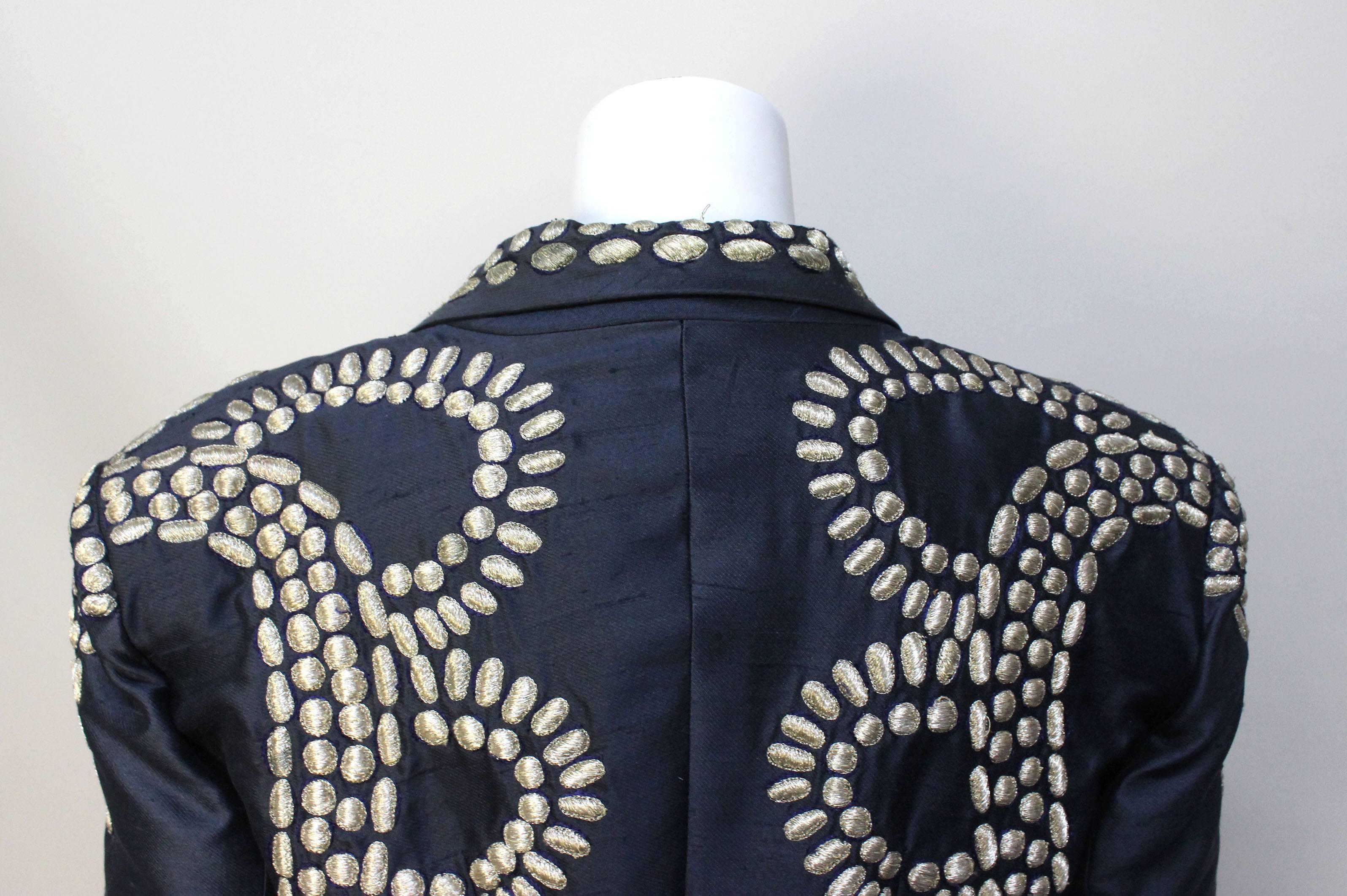 Women's Vintage 1980's Valentino Gold Metallic Embroidered Suit For Sale