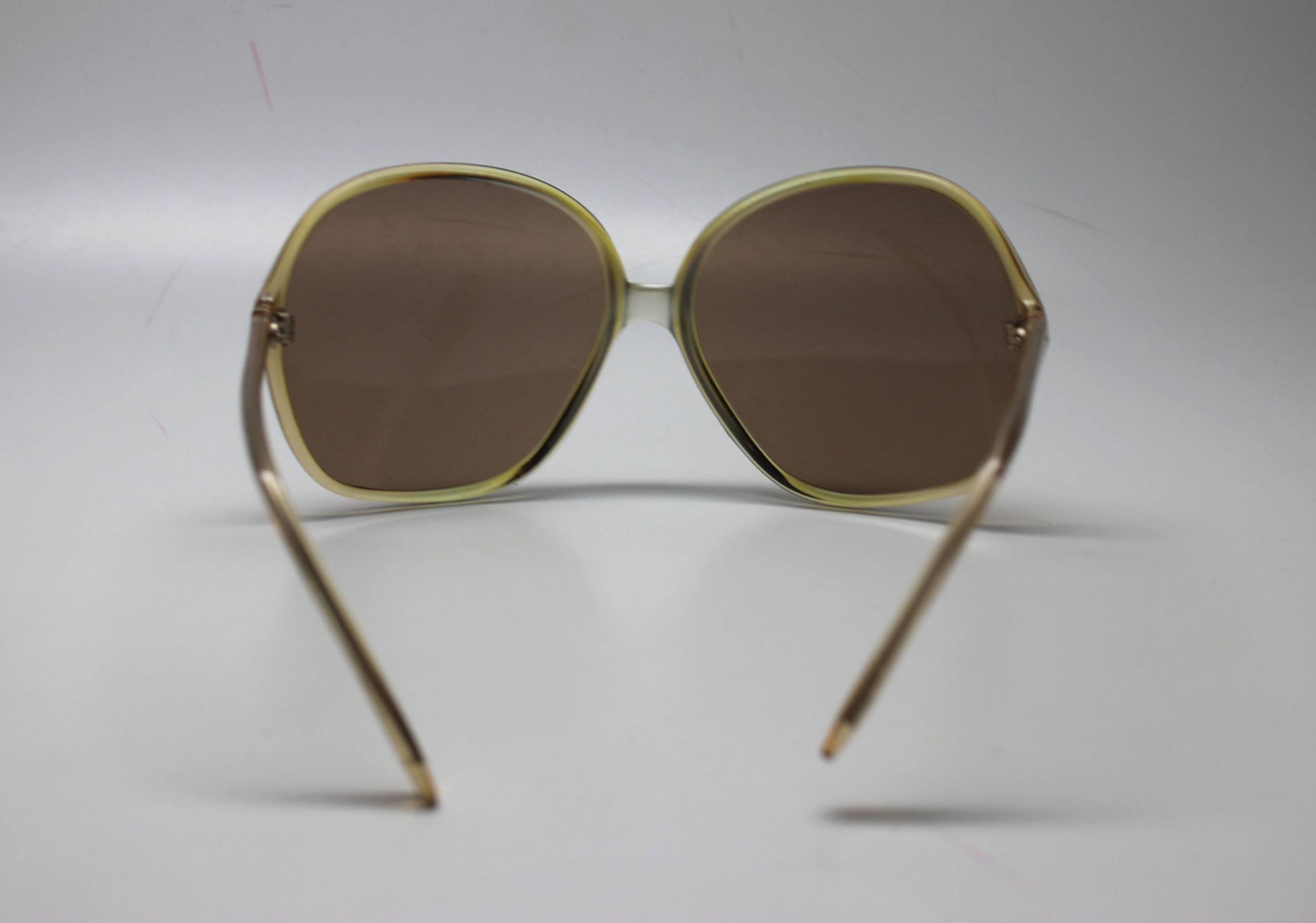 Brown 1970s Deadstock Sunglasses Made In France For Sale