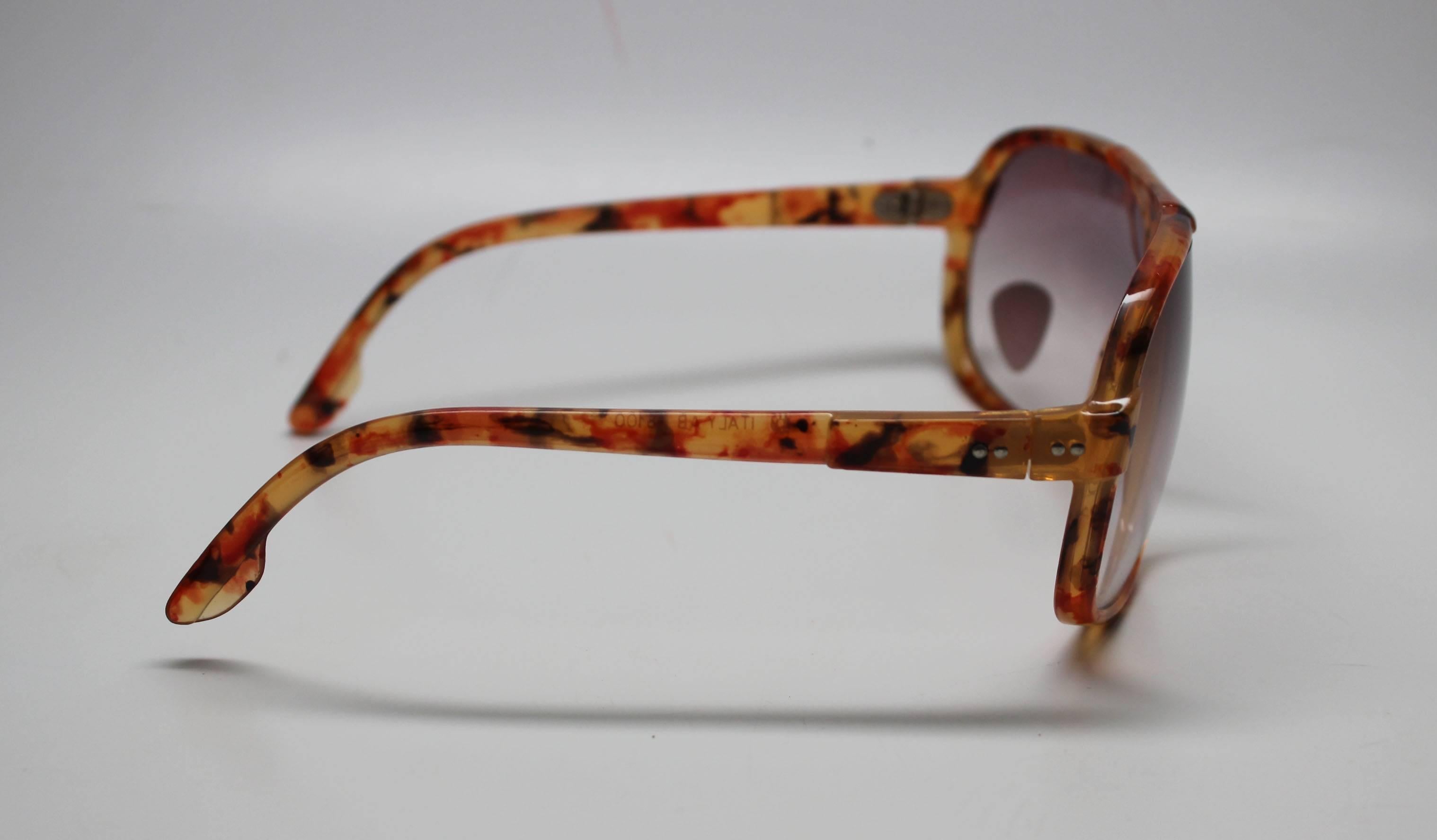 Brown 1970s Deadstock Sunglasses Made in Italy For Sale