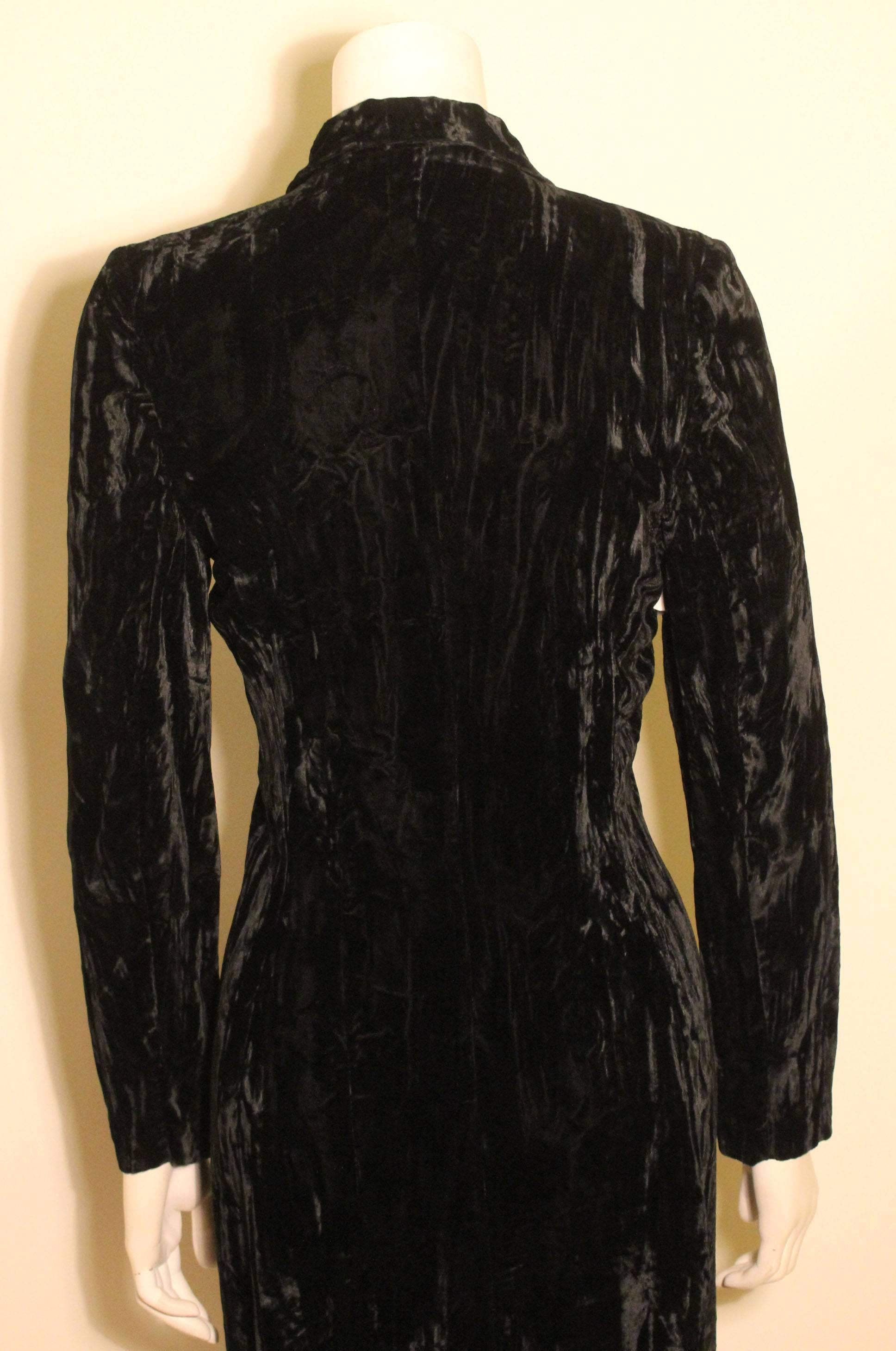 Women's 1980s Betsey Johnson Punk Label Long Velvet Dress For Sale