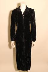 1980s Betsey Johnson Punk Label Long Velvet Dress