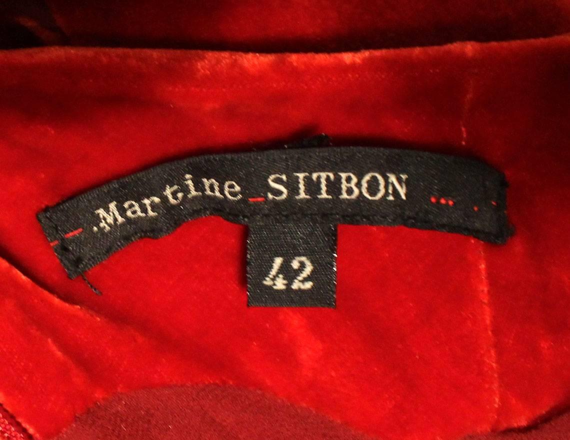 Martine Sitbon Vintage Long Red Velvet Dress 2