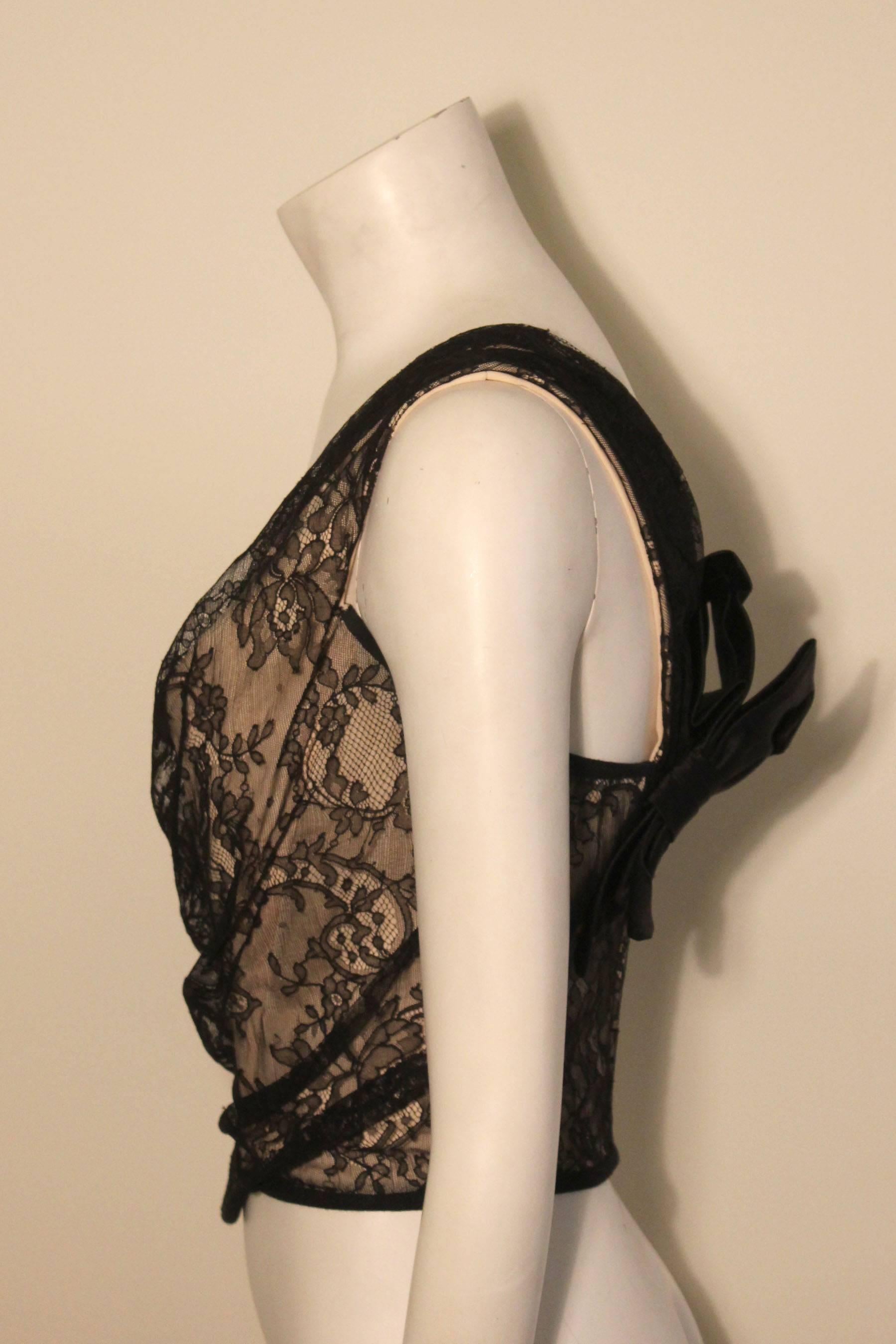 Vivienne Westwood Gold Label Black Lace Corset Top In Excellent Condition In New York, NY