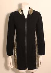 Geoffrey Beene 1980s Wool and Gold Metallic Tunic/Dress