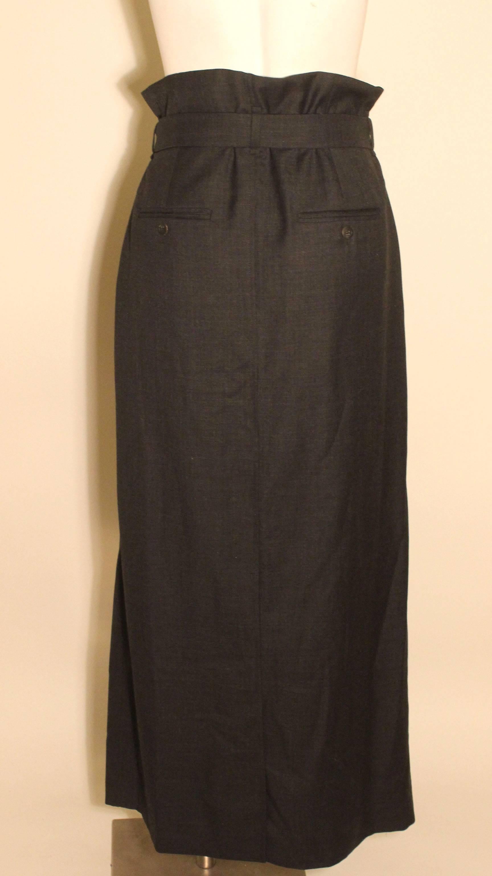 Black Isabel Marant Paper Bag Waist Long Skirt