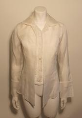 Gianfranco Ferre 2 Piece Creme Sheer Silk Blouse with Camisole