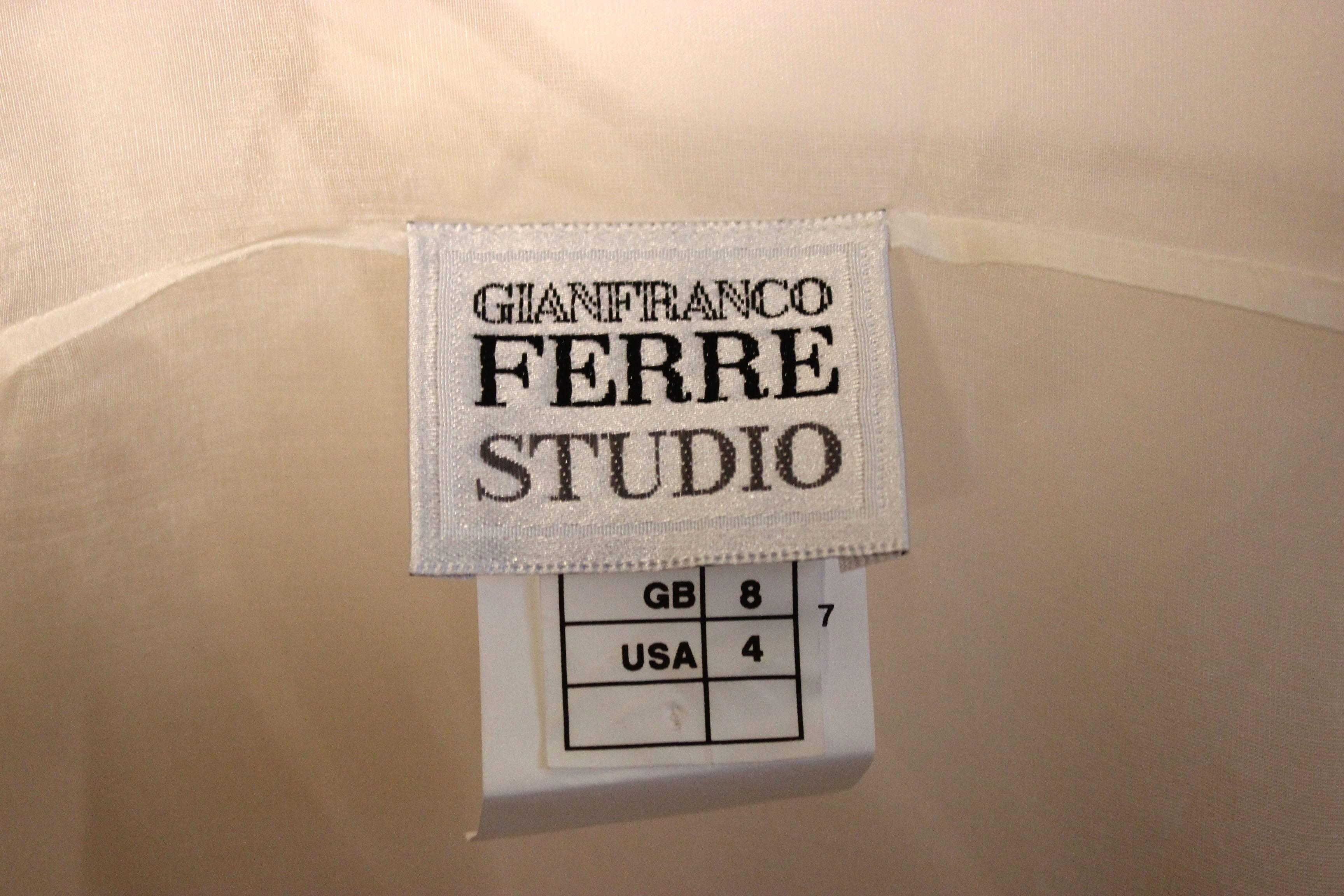 Gianfranco Ferre 2 Piece Creme Sheer Silk Blouse with Camisole 1