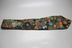 1990s Moschino Silk Photo Print Button Tie