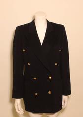 Vintage 1980s Escada Black Cashmere Blazer