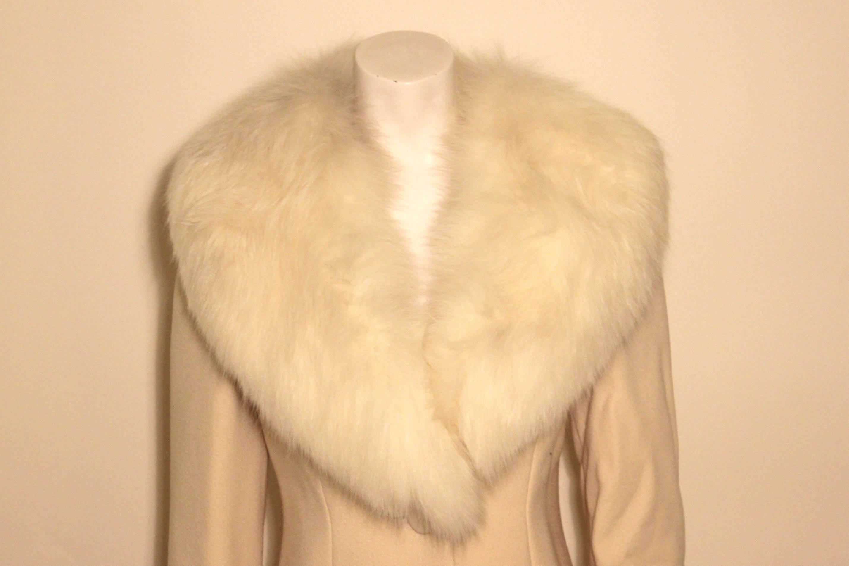 Vintage Pauline Trigere Coat with White Fox Collar 2