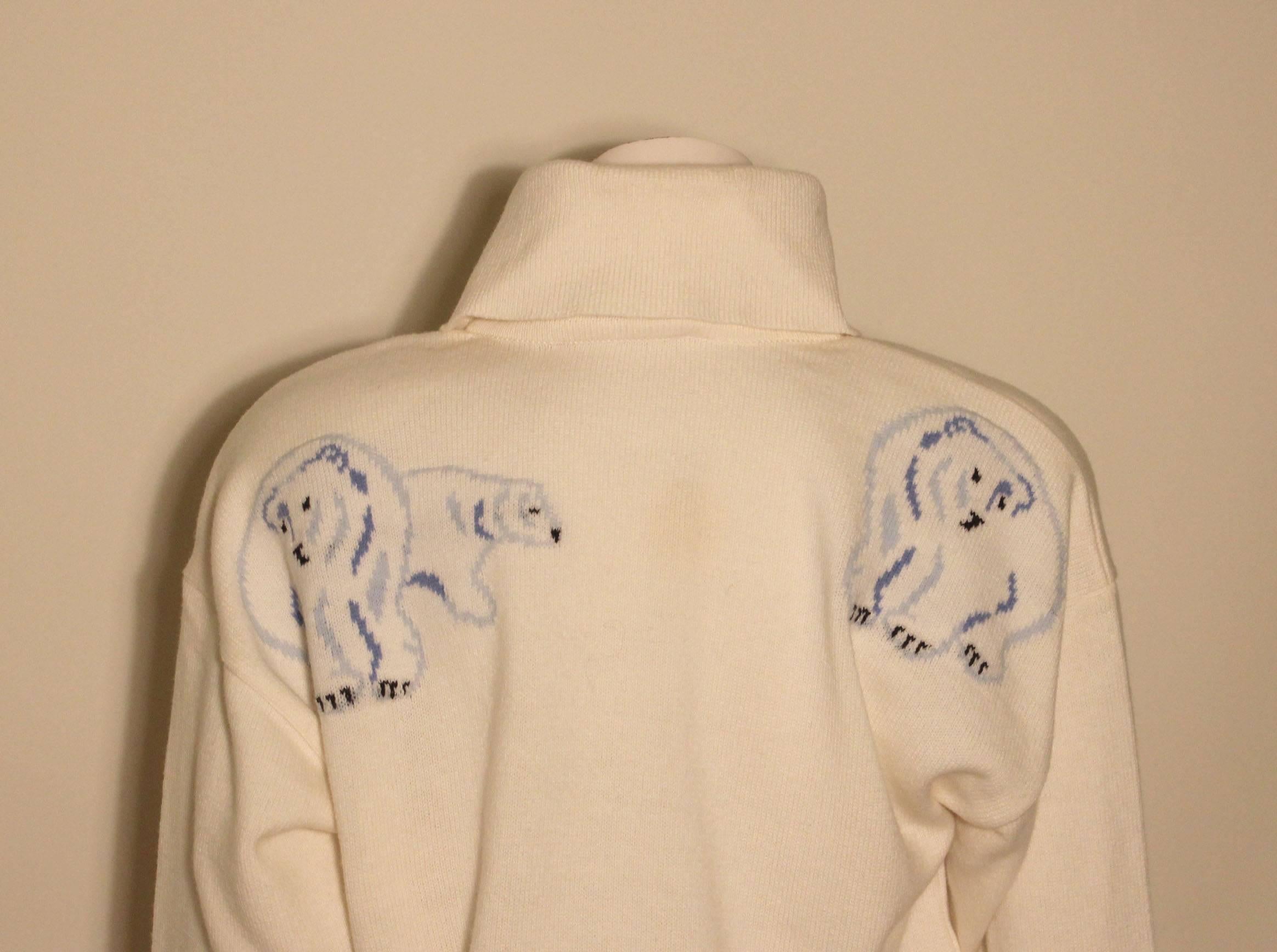 Vintage Escada Sweater with Polar Bear Print 1