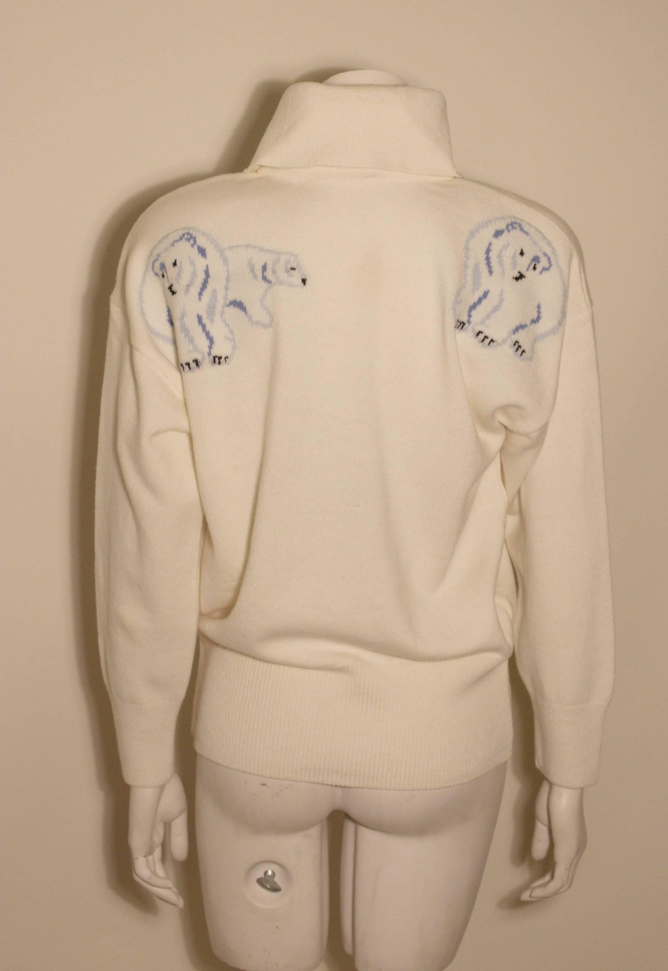 Women's Vintage Escada Sweater with Polar Bear Print