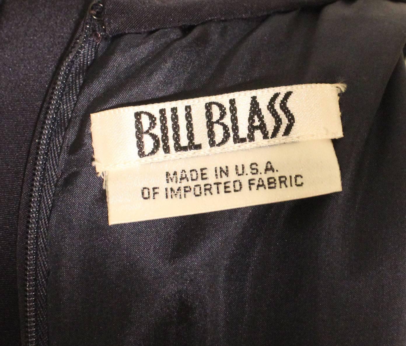 Vintage Bill Blass Navy Silk Jumpsuit For Sale 2