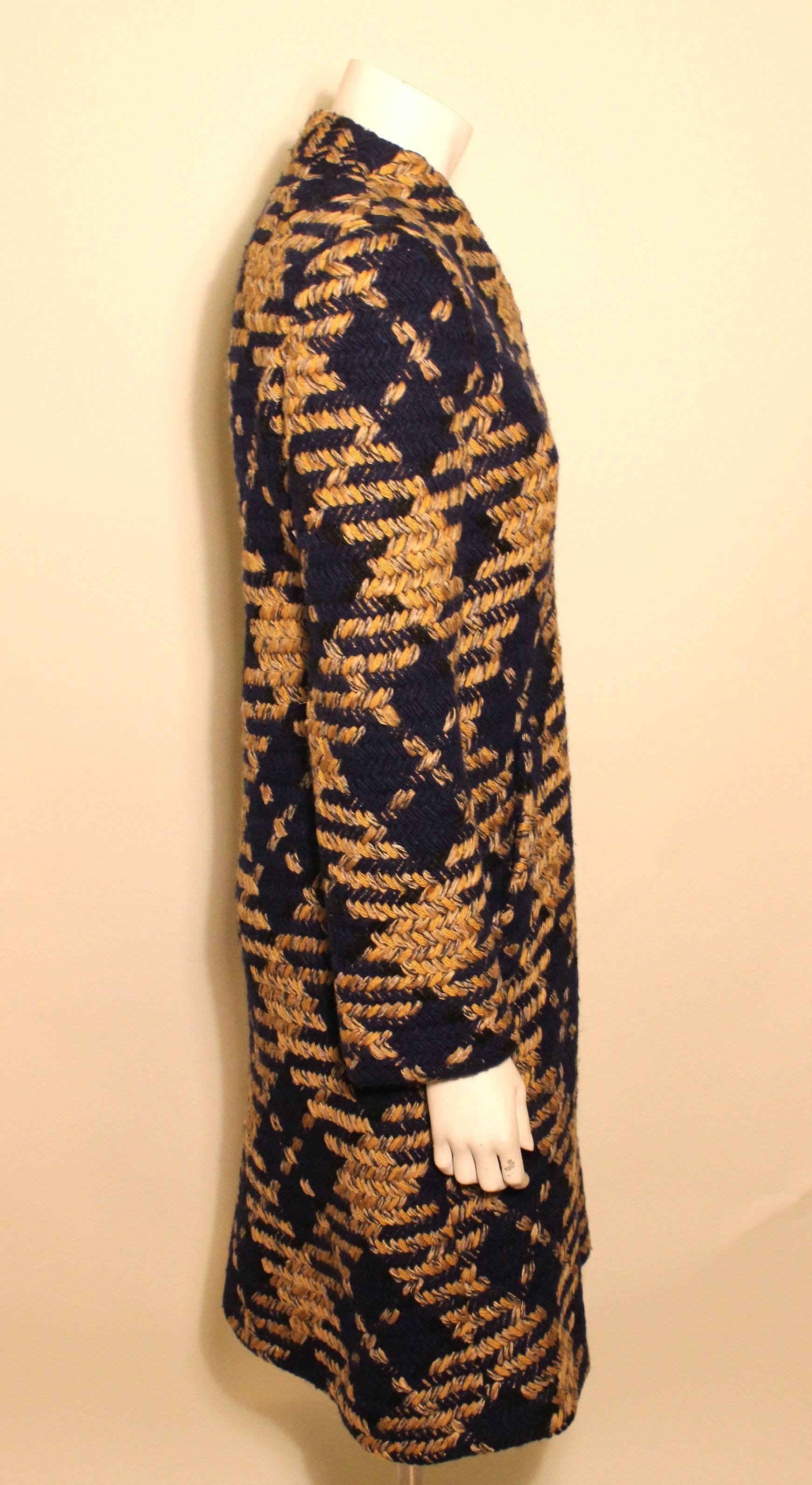 Black Vintage Pauline Trigere Wool Tweed Coat