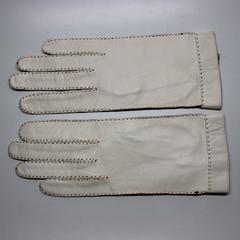 Vintage Mark Cross White and Tan Gloves with Original Box