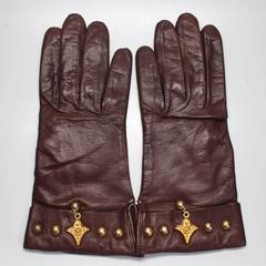 1980s Escada by Margaretha Ley Brown Leather Gloves, Never Worn