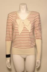 Vintage Sonia Rykiel Striped Sweater with Pussycat Bow