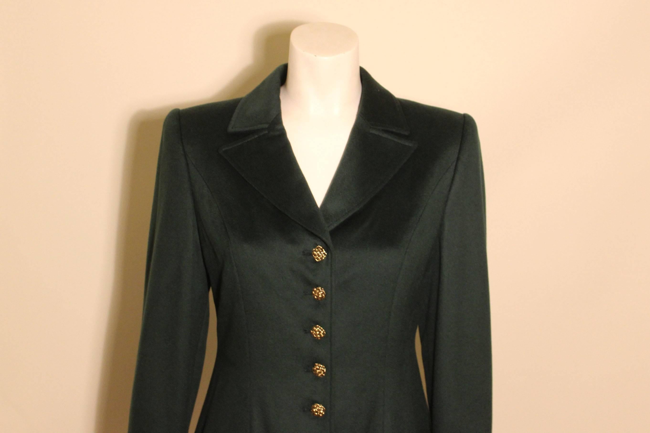 Women's Vintage Valentino Forest Green Cashmere Blazer