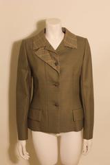 Vintage 1980s Bill Blass Houndstooth Trimmed Blazer