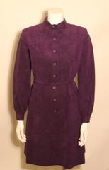 Vintage 1970s Mollie Parnis Ultra Suede Shirtwaist Dress
