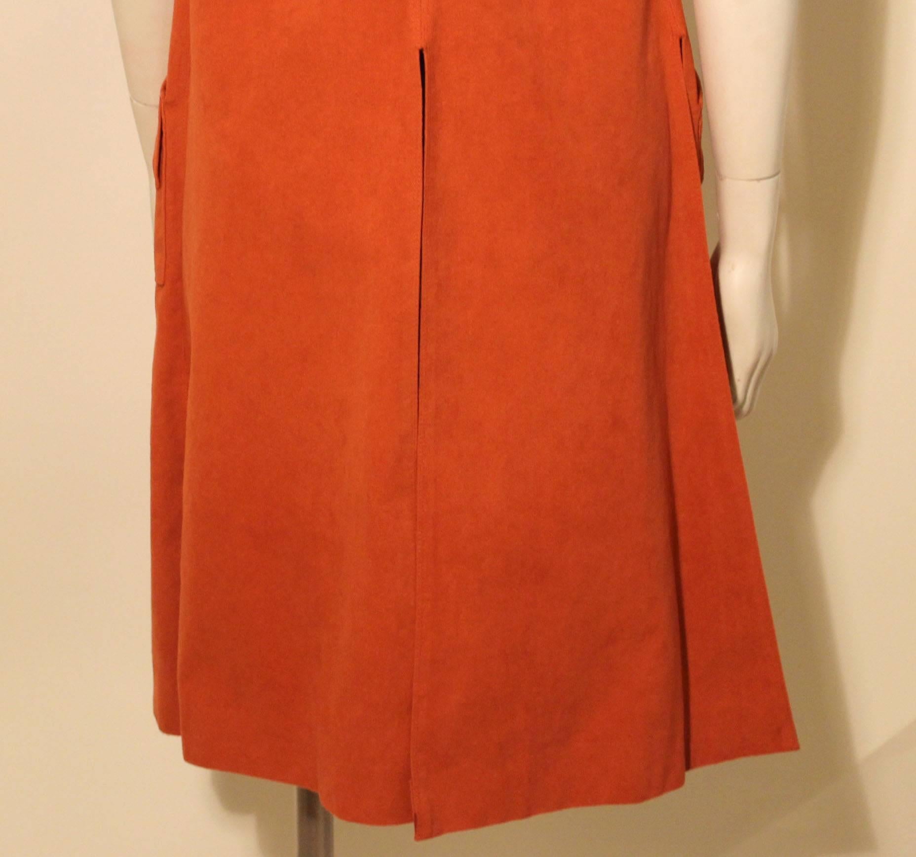 Vintage 1970s Vera Maxwell Ultra Suede Knee Length Vest For Sale 1