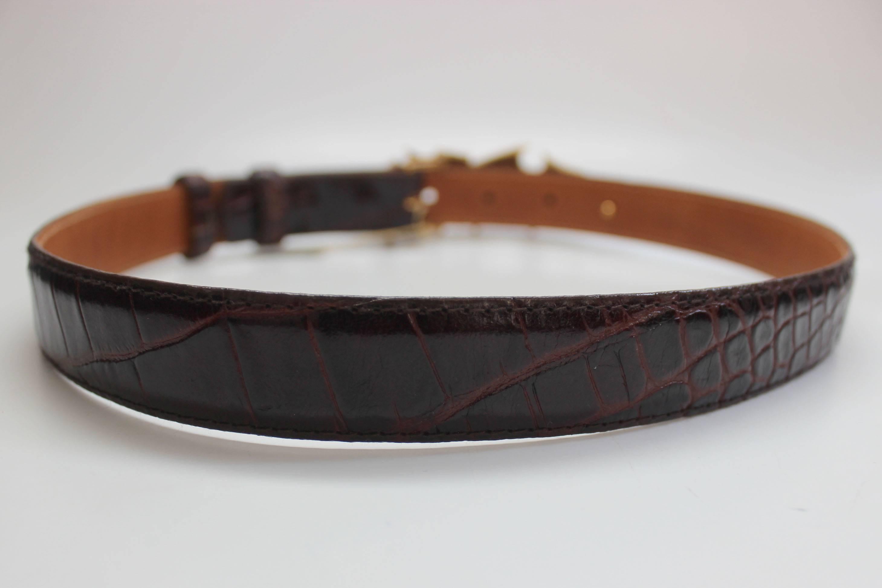 Brown Vintage Wathne Belt with Sculptural Acorn Buckle