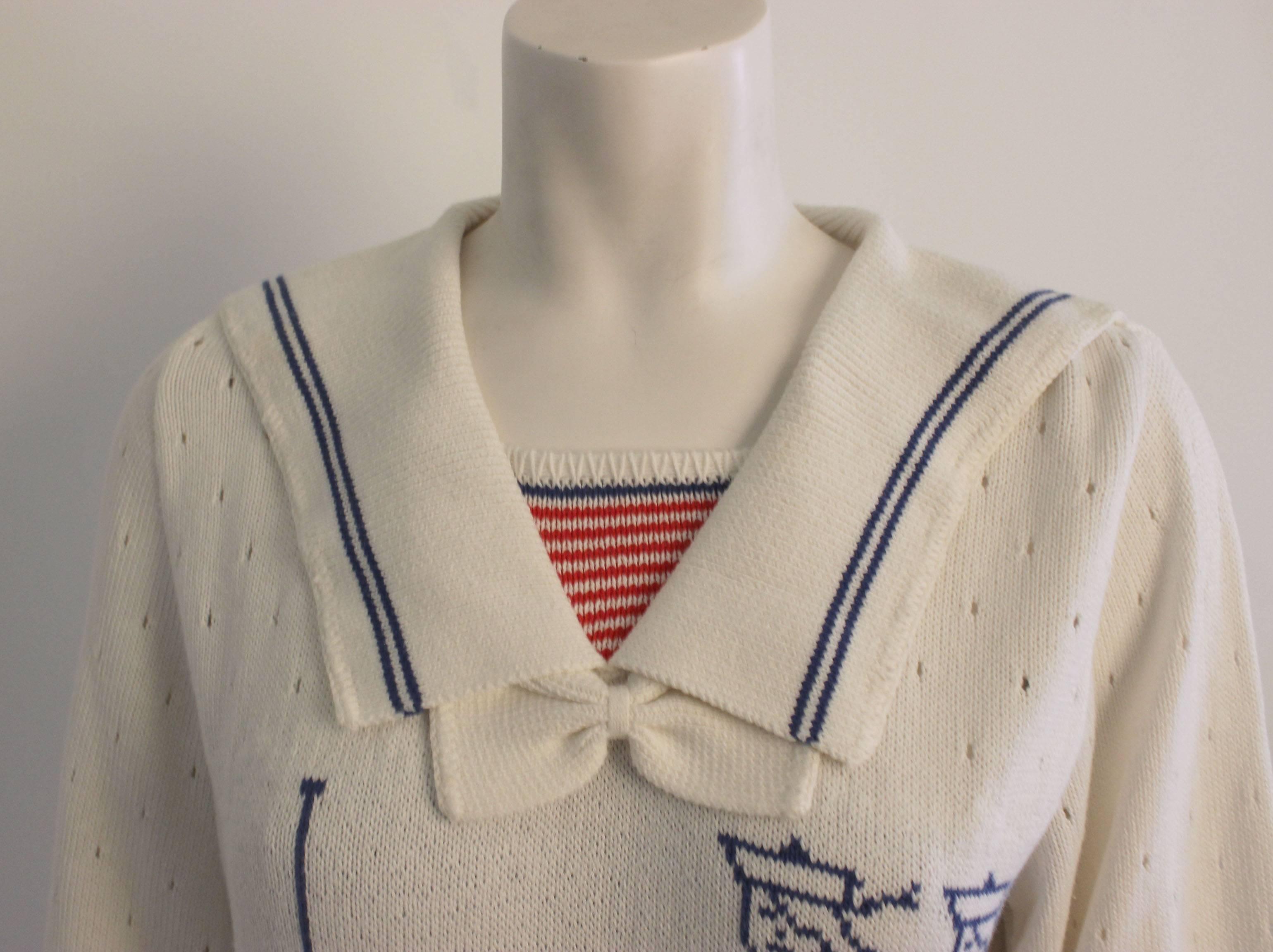 Women's or Men's Savion by Ignacy Feuer Knit Top with Sailor Graphic