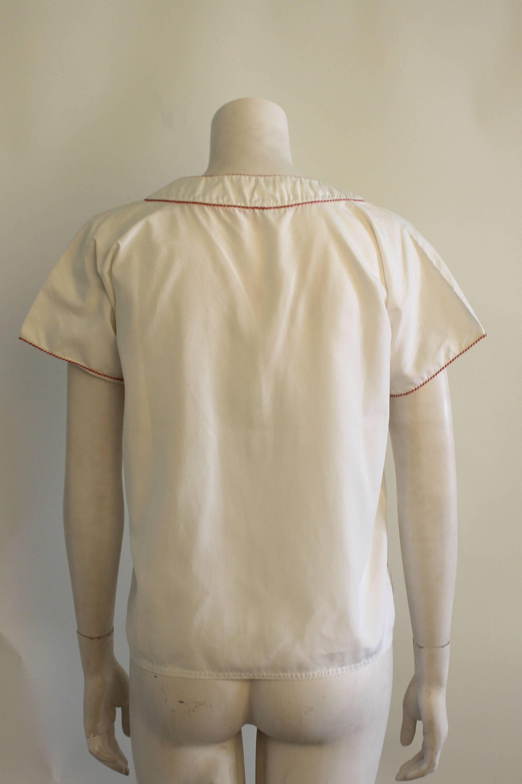 Beige Geoffrey Beene  Sailor Blouse  For Sale