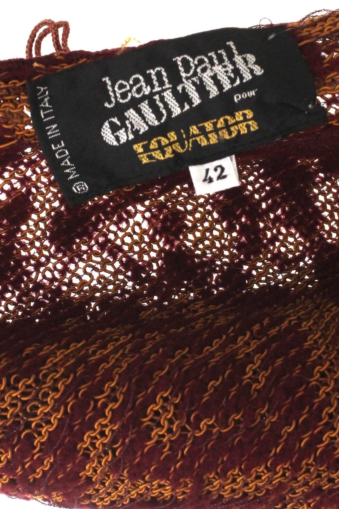 1980s Jean Paul Gaultier Tassled Knit Bodycon Skirt  2