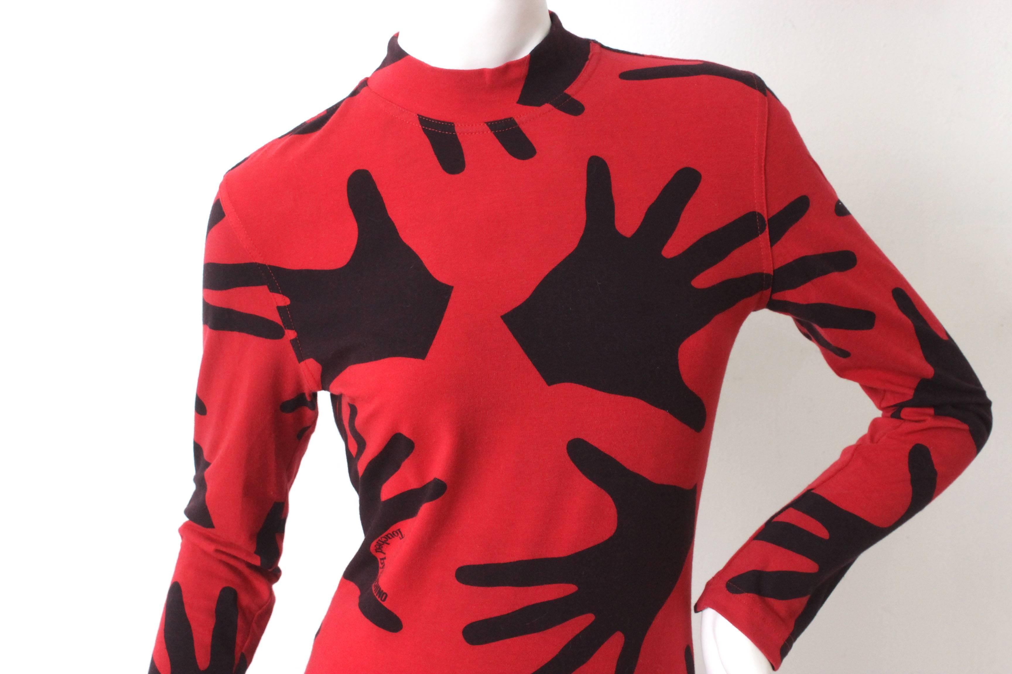 Women's or Men's 1980s Moschino Two Piece 'Touched by Moschino' Mock Neck and Legging